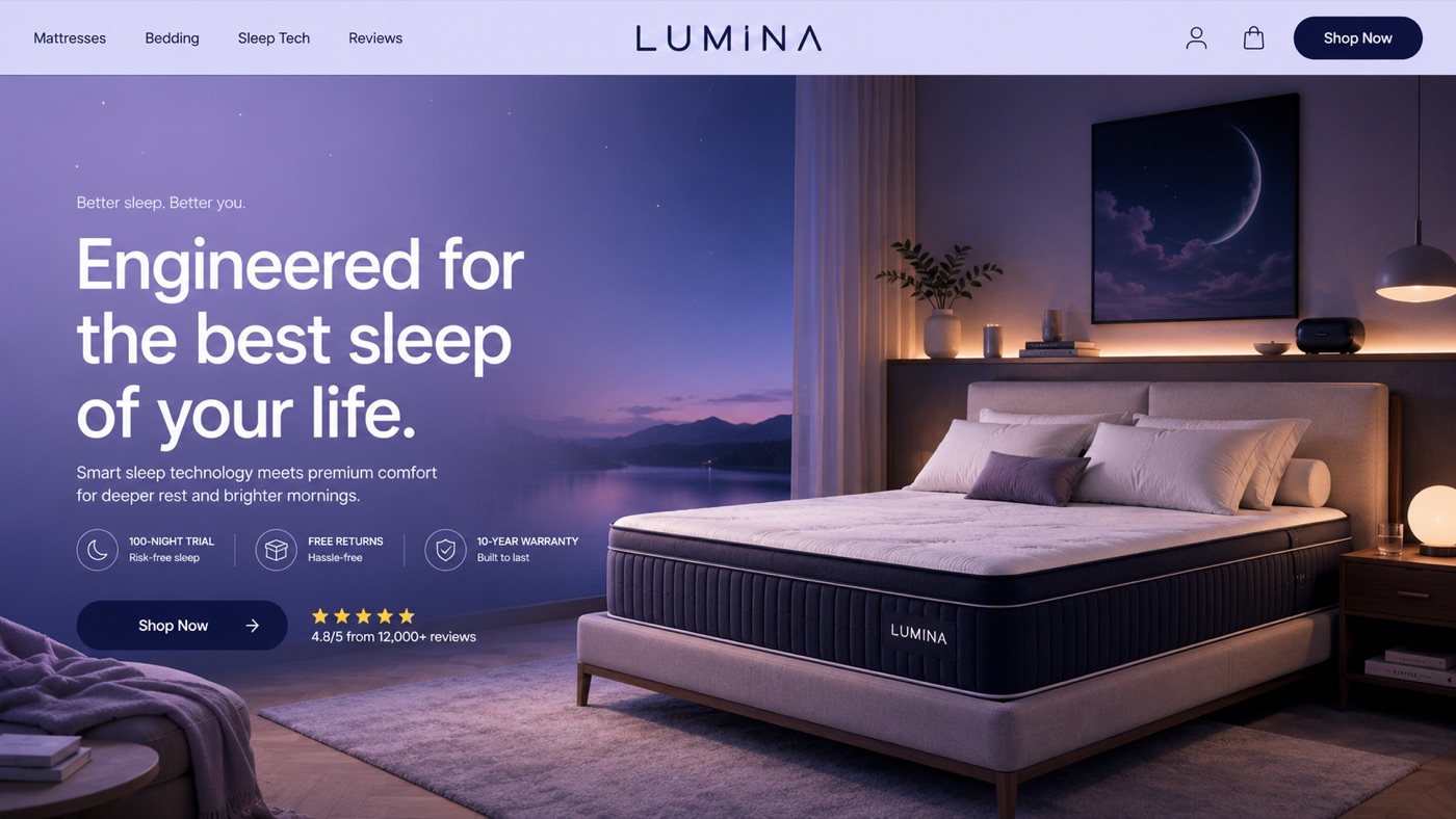 Lumina Sleep store hero