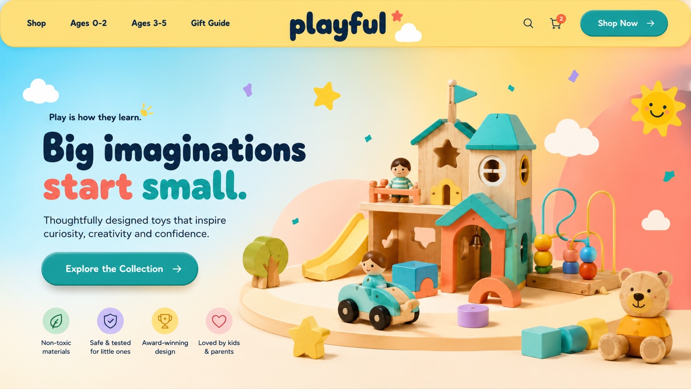 Playful store hero